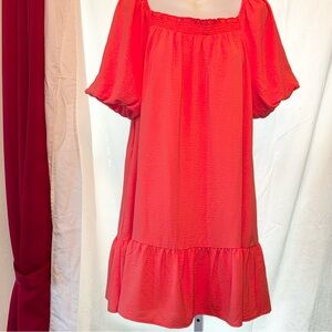 Cato Coral / Salmon Ruffled Dress